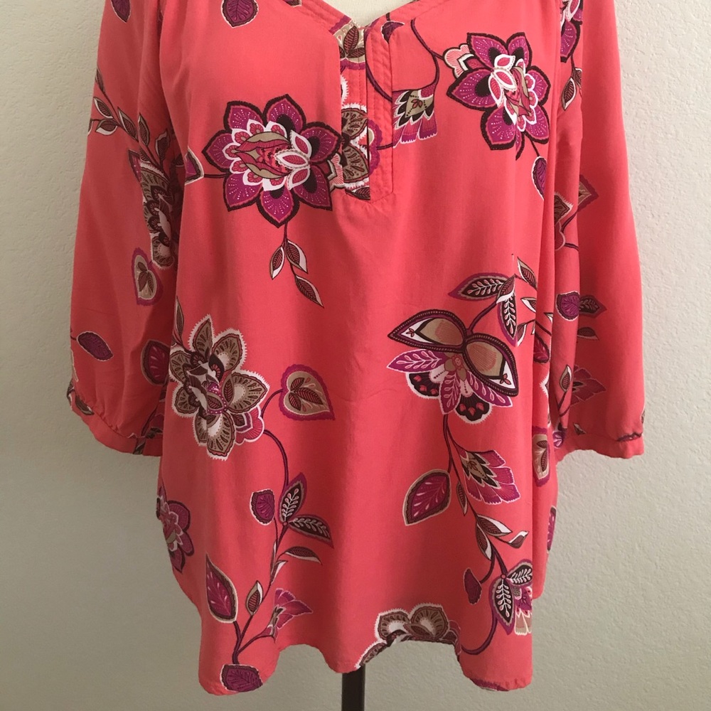 Colorful coral blouse